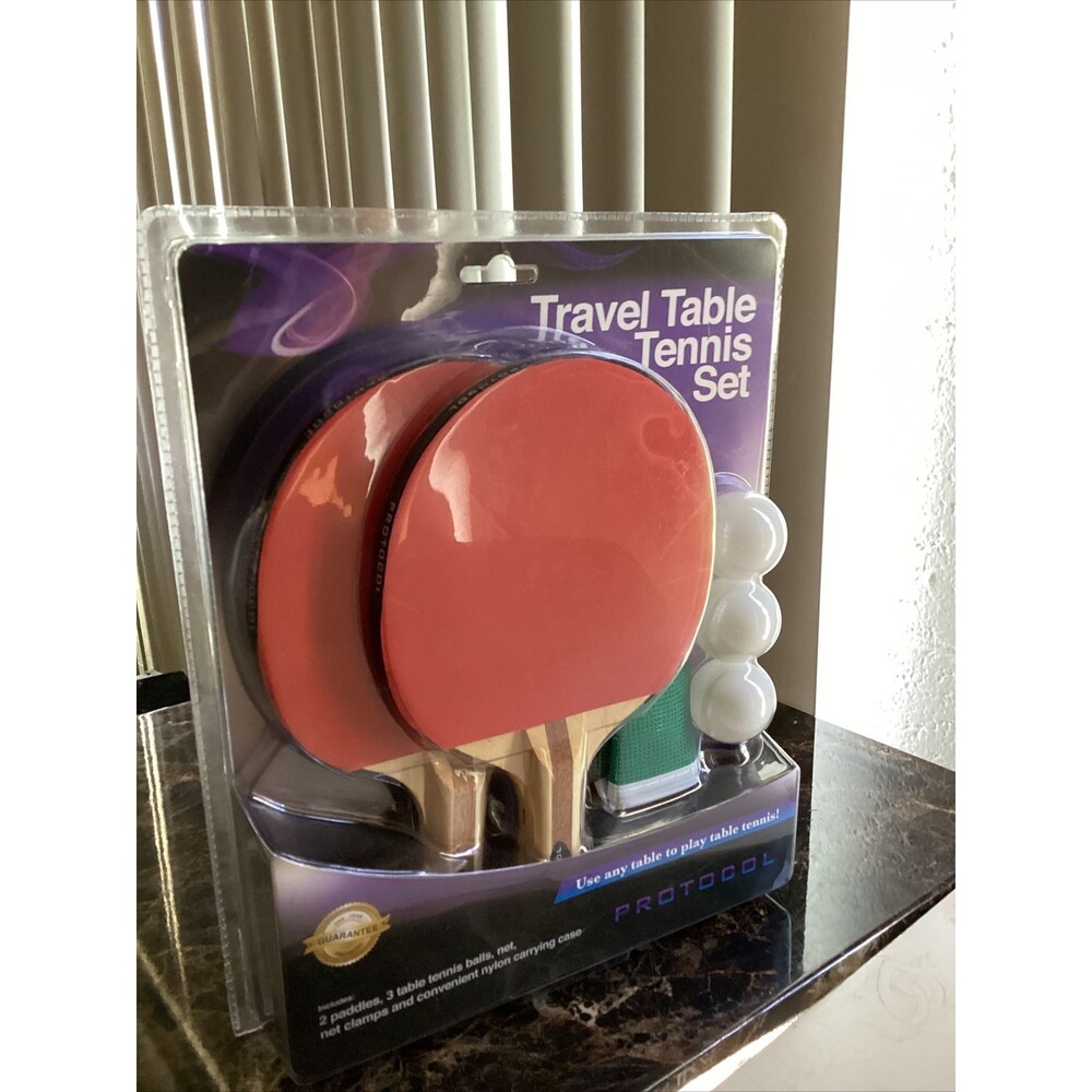 9-Piece Table Tennis/Ping Pong Set, Adjustable Net, 2 Paddles, 3 Balls and Bag